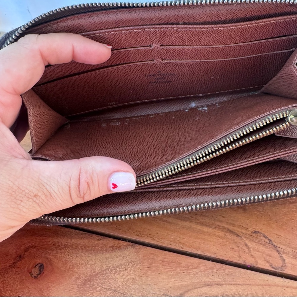 Louis Vuitton Brown and Gold Zipper Wallet - Picture 12 of 13